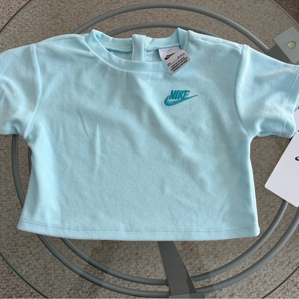 BNWT NIKE UNISEX TOWEL TERRY 2-PIECE SET US SIZE 24 MONTHS GLACIER BLUE - Picture 2 of 12